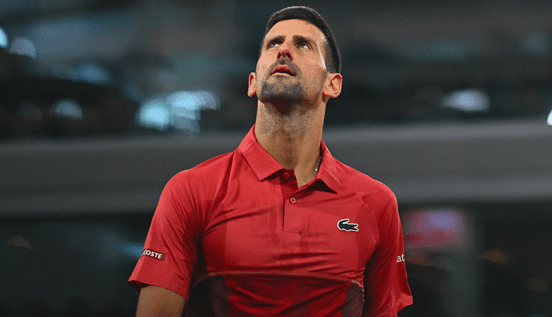 Djokovic en su último partido en Roland Garros 2024.