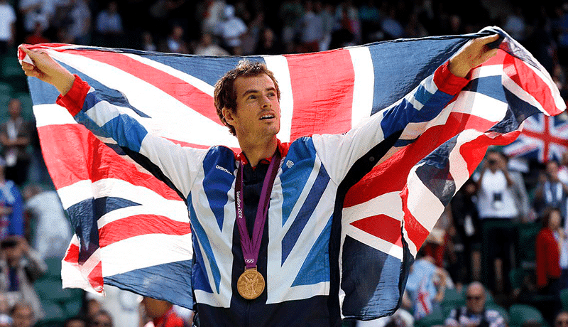 Andy Murray con su medalla de oro en Londres 2012